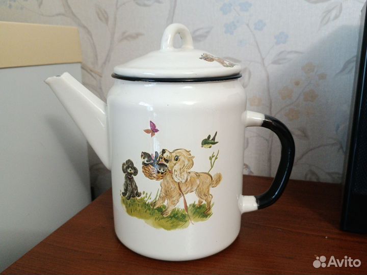 Кофейникк эмаль и блюдо СССР