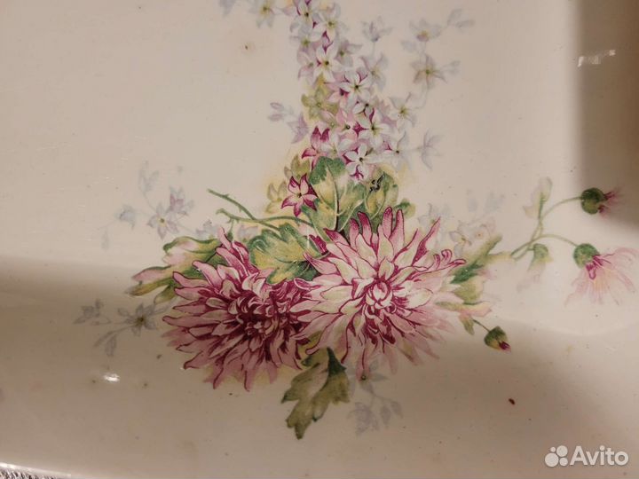 Большое старинное блюдо Кузнецов