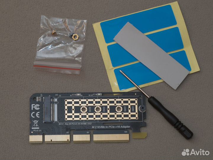 PCI-E m.2 nvme переходник, радиатор на m2