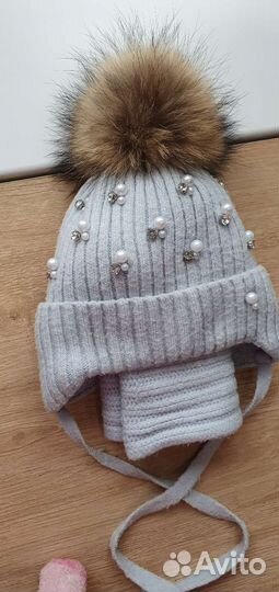 Шапочка зимняч для девочки 6-7 лет