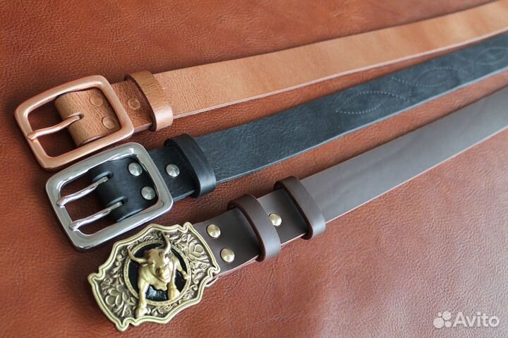 Кожаный ремень на заказ ручная работа