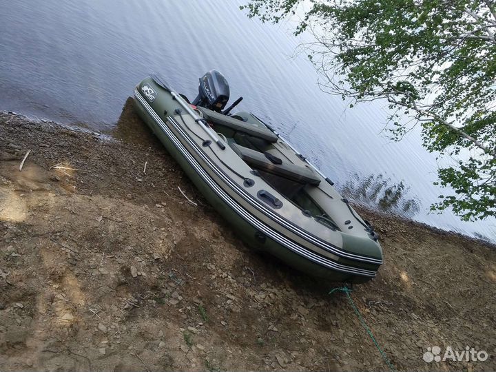 Лодка Reef Скат Тритон 370 + мотор Альфа 9.9 Макс