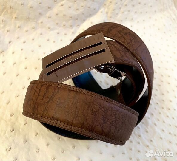 Мужской кожаный ремень, светло - коричневый