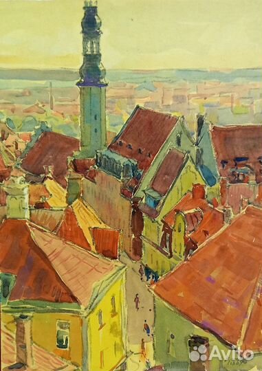 Картина старая соцреализм СССР графика