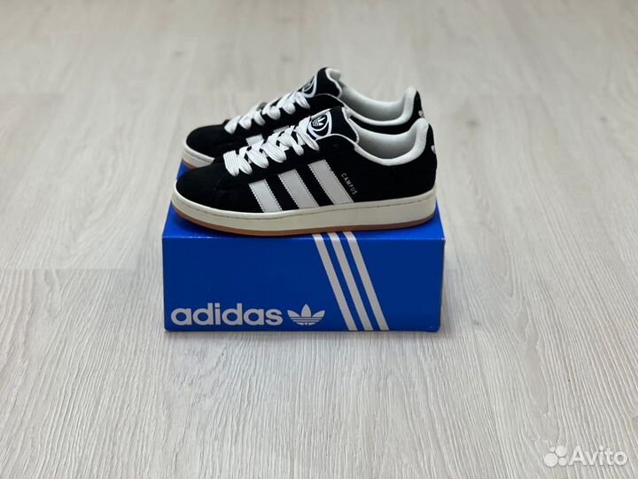 Кроссовки Adidas Campus Black White Gum (36-45)