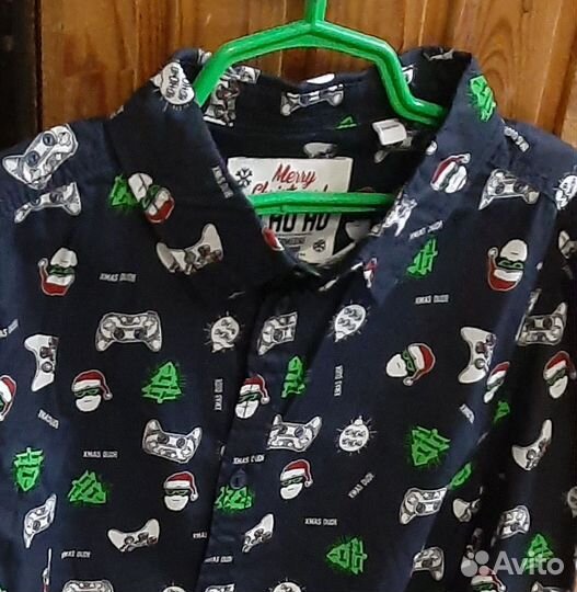Рубашка новогодняя р.134-140