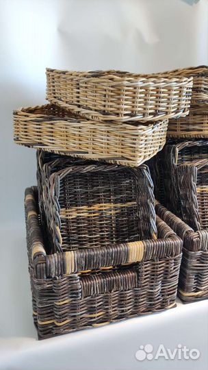 Плетеные корзины, системы хранения