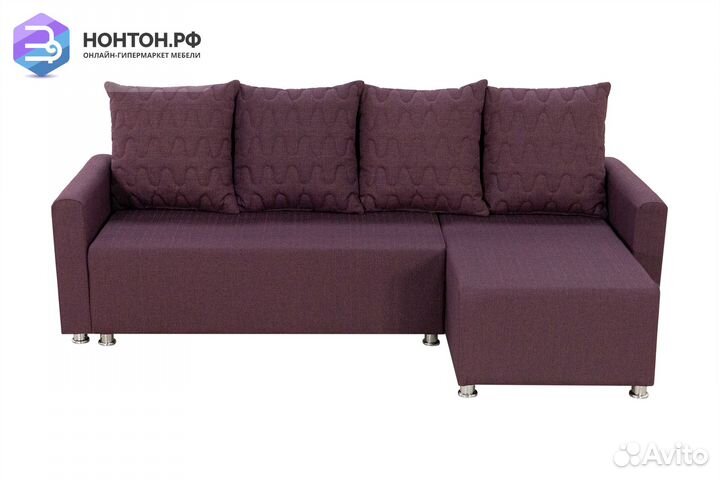 Диван угловой еврокнижка Челси 2 сиреневый