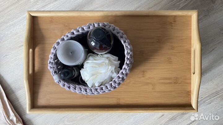 Вязаная корзинка