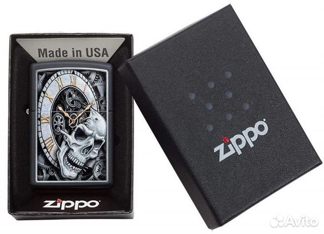 Зажигалка Zippo 29854 Skull Clock Design Оригинал