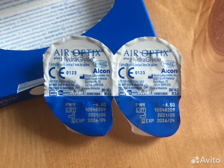 Линзы контактные air optix -6.50