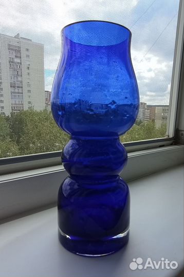 Ваза синее стекло СССР