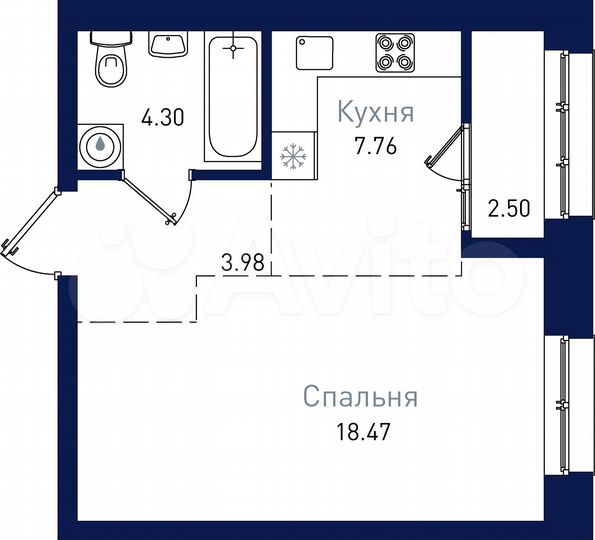 1-к. квартира, 37 м², 5/19 эт.