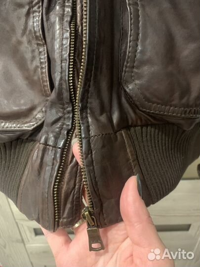 Кожаная куртка мужская 48 50