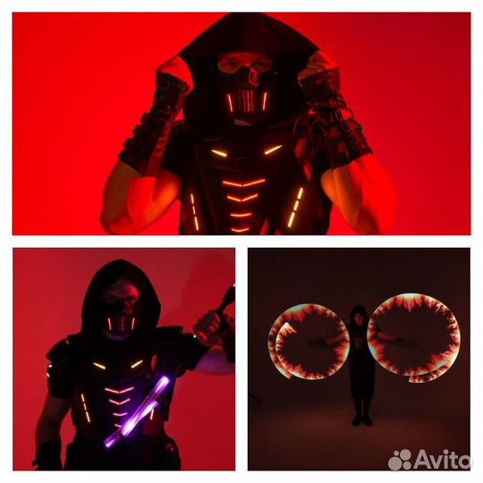 Световое и огненное шоу на праздник. Киберпанк