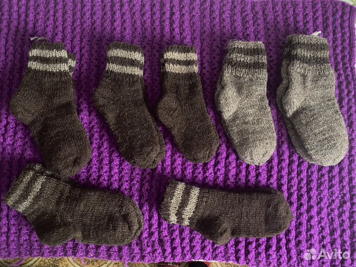 Носки ручной вязки шерстяные