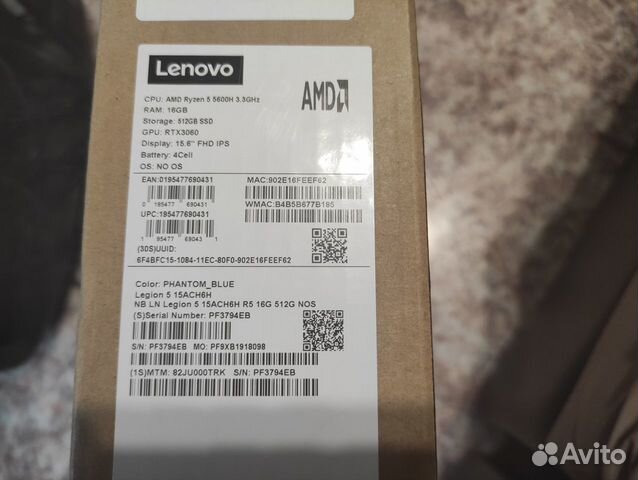 Новый, мощный Lenovo Ryzen 5600H/RTX 3060/16GB/512