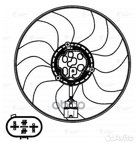 Э/вентилятор охл. для а/м VW Polo (10) /Skoda R