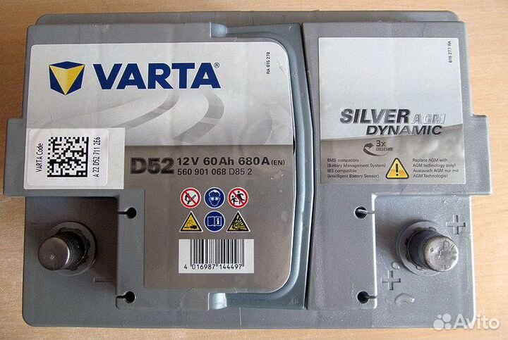 Аккумулятор varta AGM (гелевый) 60 А/ч. Доставка
