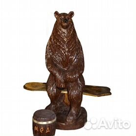 Скульптура медведя из дерева - 81 фото