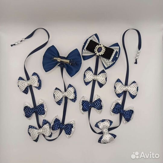 Лента в косу. Бантики на ленте. Ручная работа