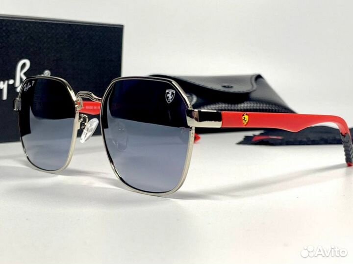 Очки Ray Ban ferrari серебристые