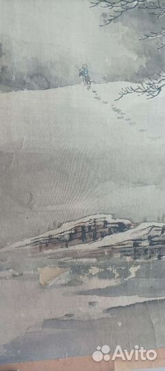 Старинный свиток картина (пейзаж)