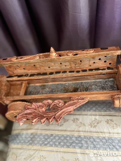 Деревянная подставка под благовония и свечи