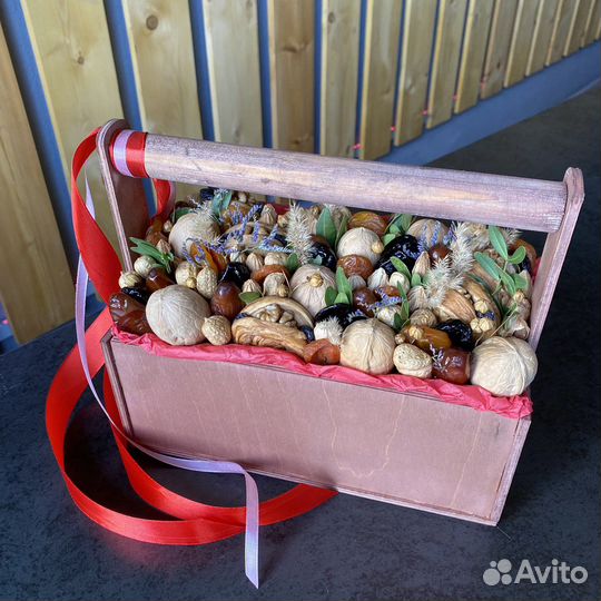 Ящик деревянный / Кашпо с круглой ручкой / Бокс