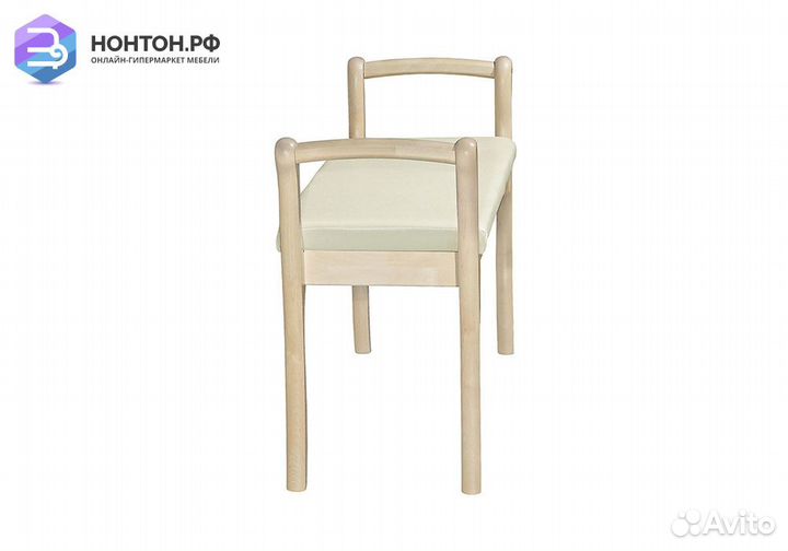 Банкетка мягкая с подлокотниками бежевая