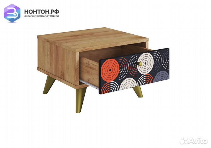 Тумба прикроватная Фьюжн vinil / дуб крафт золотой