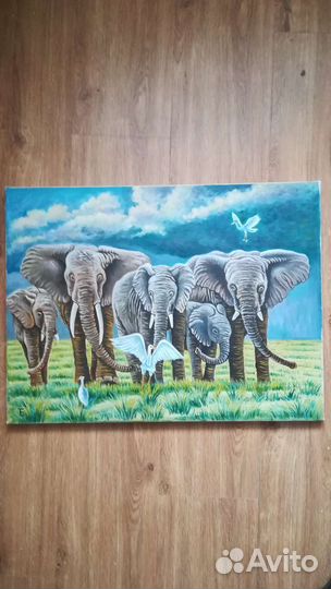 Дружная семья (слоны)