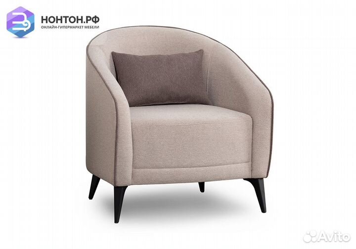 Кресло Бернис бежевое / светло-коричневое