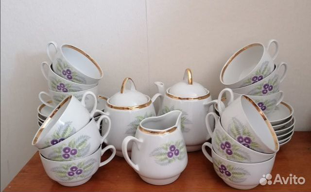 Антикварный чайный сервиз 12 персон Латвия
