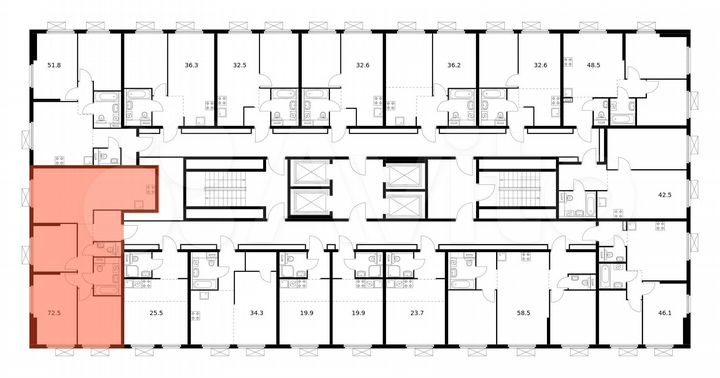 3-к. квартира, 72,5 м², 18/33 эт.