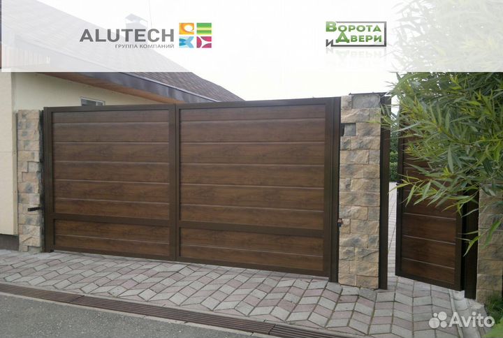 Распашные ворота Алютех