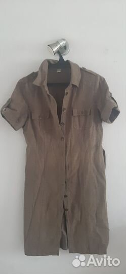 Платье рубашка женская лен