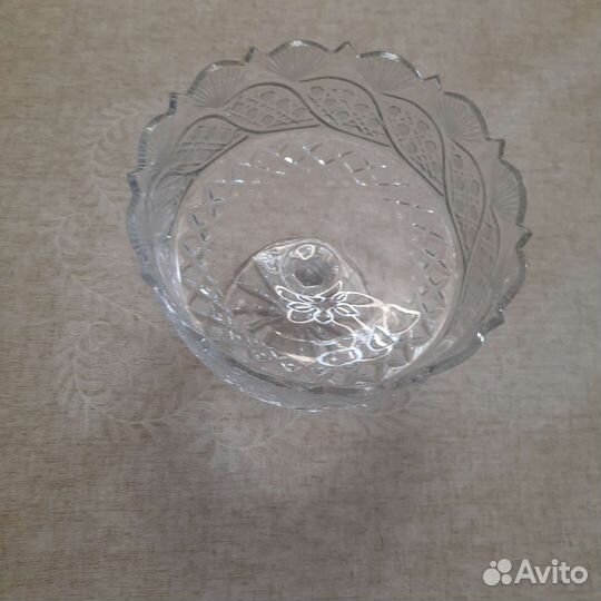 Ваза для фруктов на ножке хрусталь