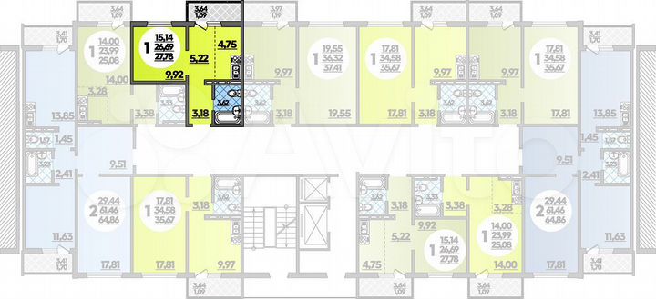 Квартира-студия, 27,8 м², 18/18 эт.
