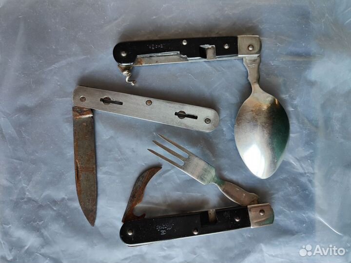 Туристический складной нож-набор сделано в СССР