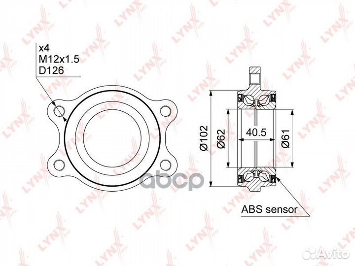 Подшипник ступицы WB-1002 lynxauto