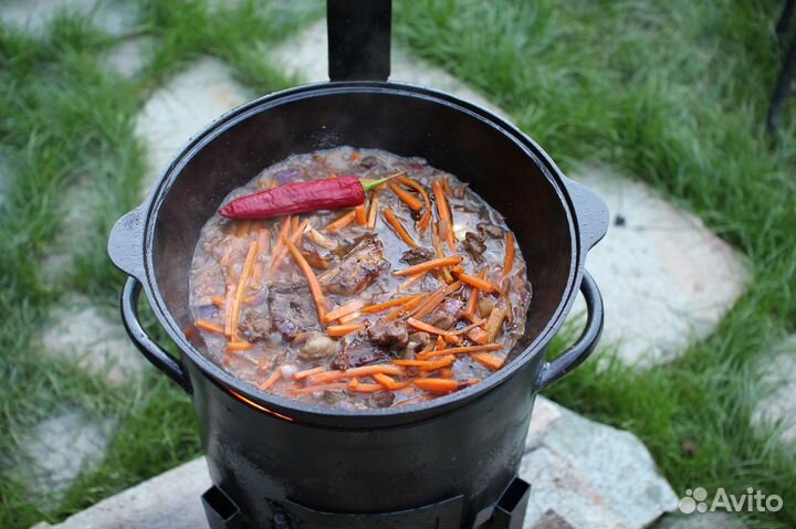 Казан чугунный 16л с печкой закрытой