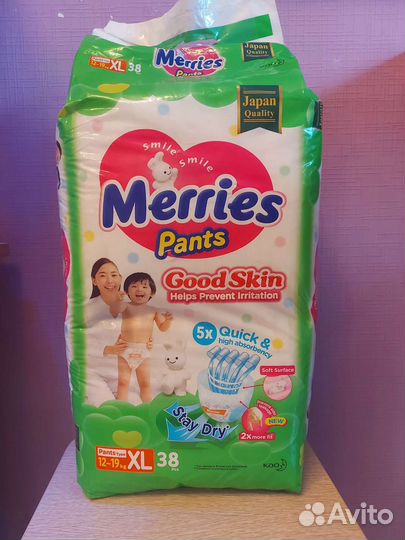 Трусики-подгузники Merries 5 (XL) - 38шт