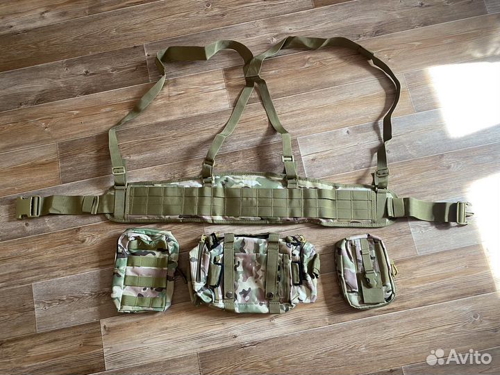 Пояс тактический с подсумками и с лямками. Рпс