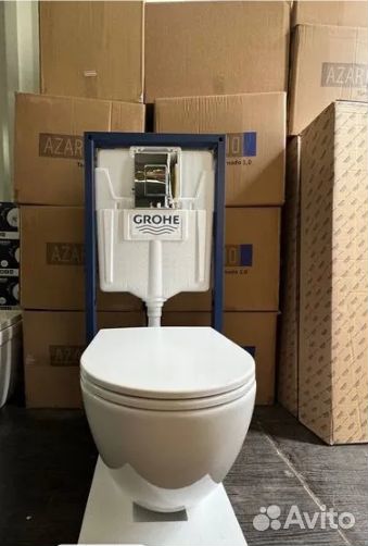 Унитаз безободковый, инсталляция Grohe