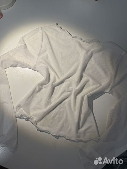 Лонгслив прозрачный белый 40-42