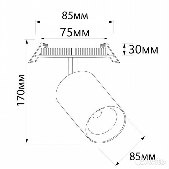 Светильник встраиваемый поворотный AL181 12W 41002