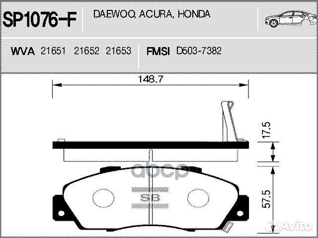 Колодки тормозные перед honda CR-V RD1/2 MTM/civic