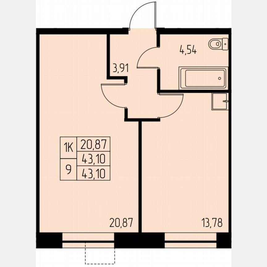 3-к. квартира, 78,2 м², 16/28 эт.