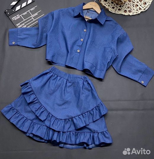 Костюм для девочки рубашка и юбка